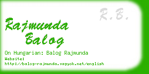 rajmunda balog business card